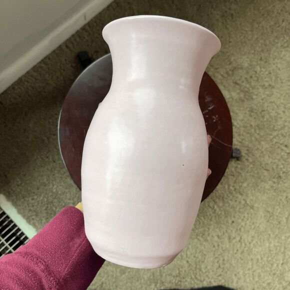 VTG Anne Muldery Studio Pottery Vase (1986) Pink Pastel Art Pottery w/ Sculptura - Picture 8 of 8